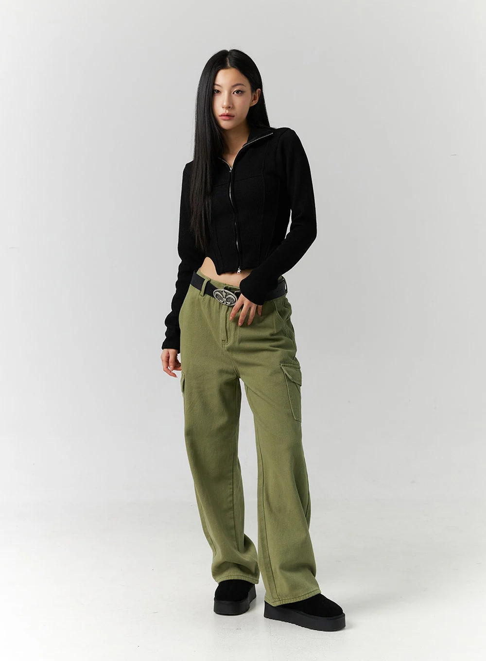 Cargo Straight Leg Pants ID306