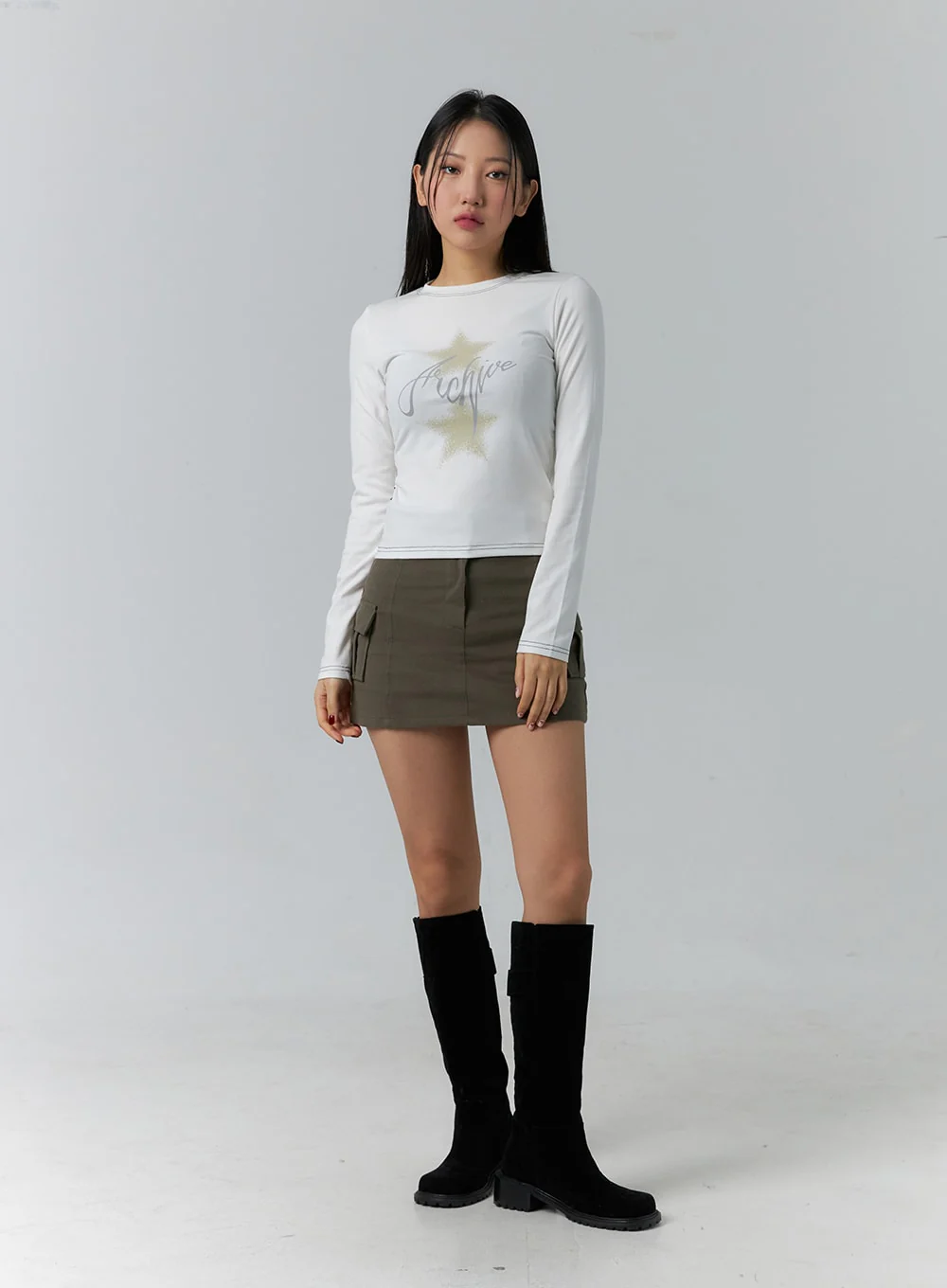 Cargo Two-Button Mini Skirt CD304 - Image 2