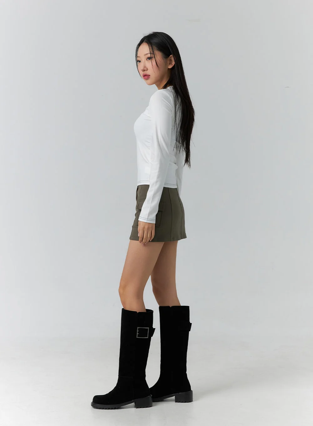 Cargo Two-Button Mini Skirt CD304 - Image 3