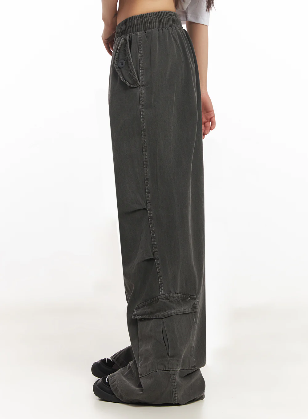 Cargo Washed Wide-Leg Sweatpants IY502 - Image 9