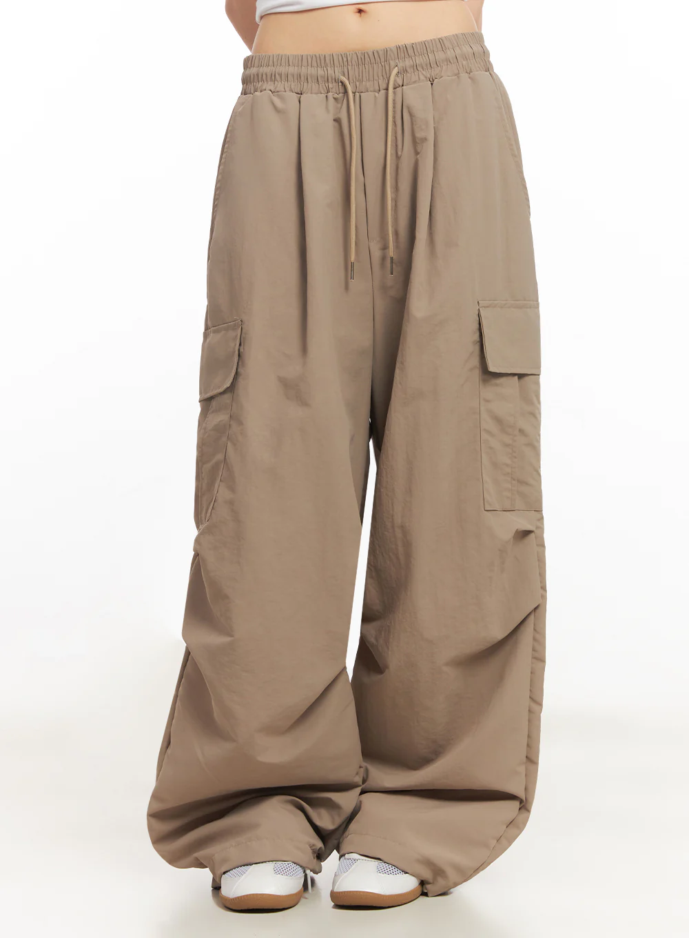 Cargo Wide-Leg Windbreaker Pants IY502 - Image 2