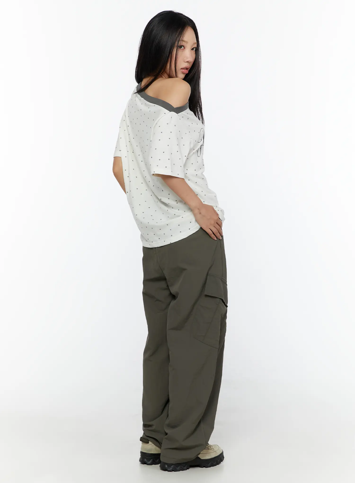 Cargo Wide Parachute Pants CU526 - Image 7