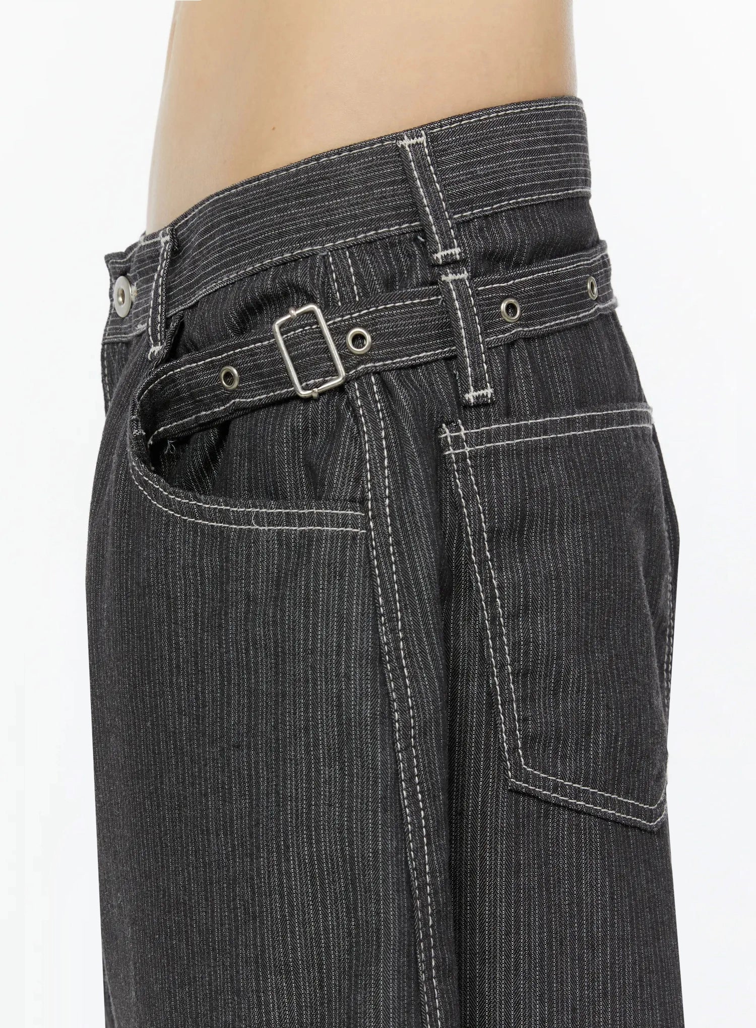 Casual Baggy Stripe Pants IU518 - Image 11