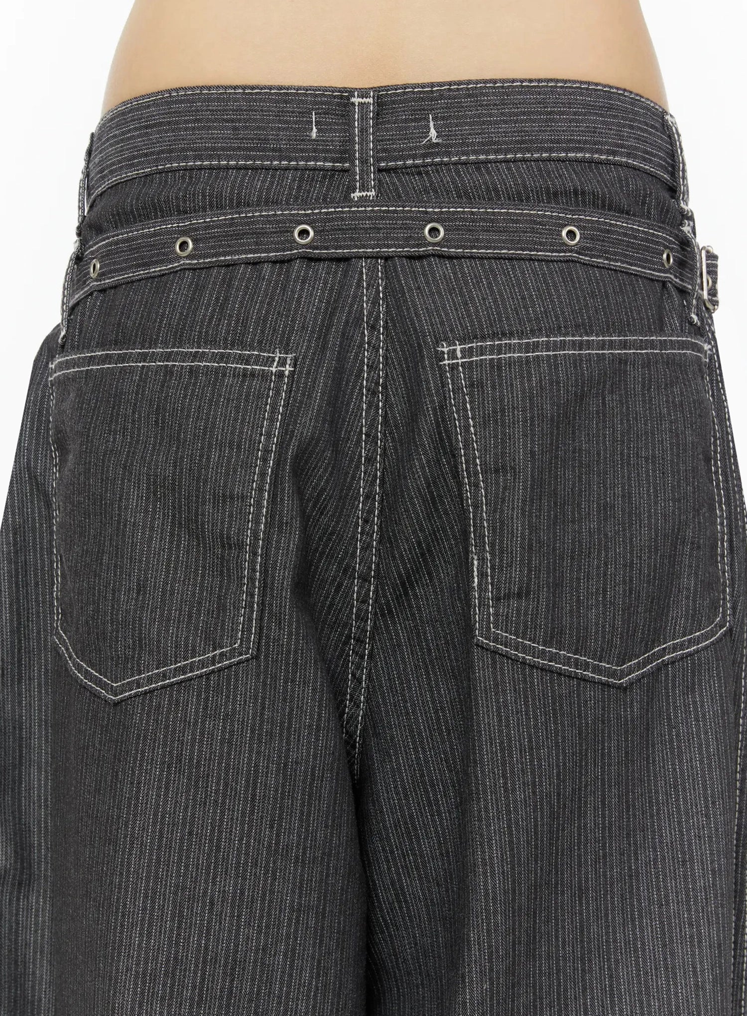 Casual Baggy Stripe Pants IU518 - Image 12