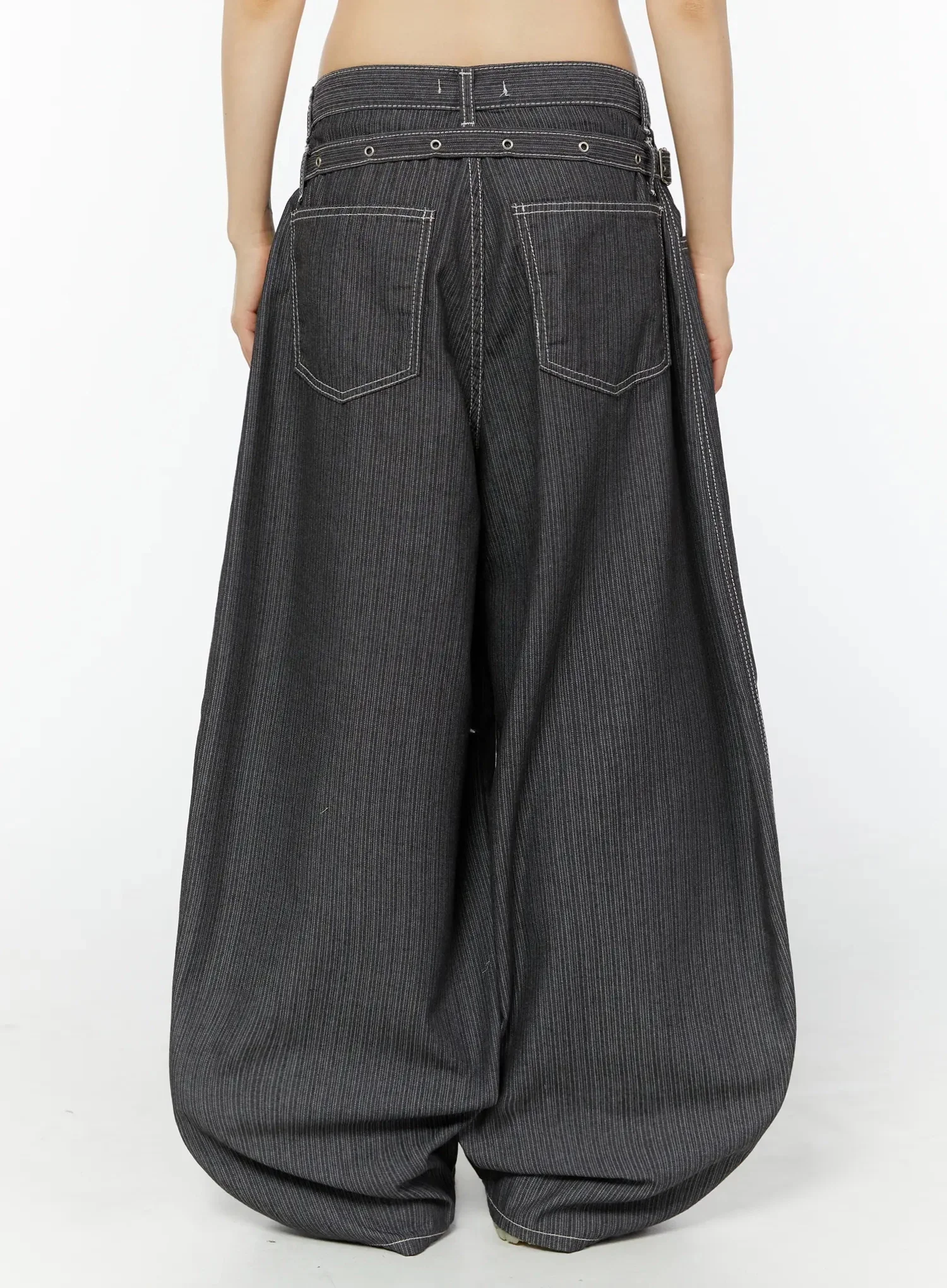 Casual Baggy Stripe Pants IU518 - Image 13