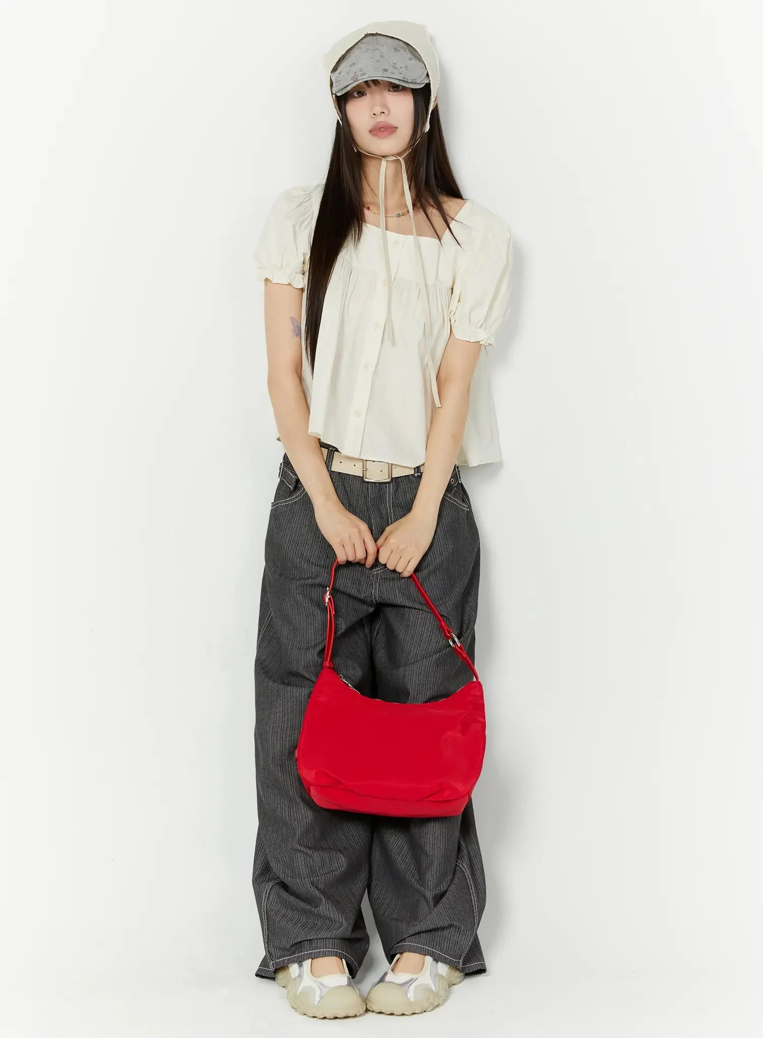Casual Baggy Stripe Pants IU518 - Image 14