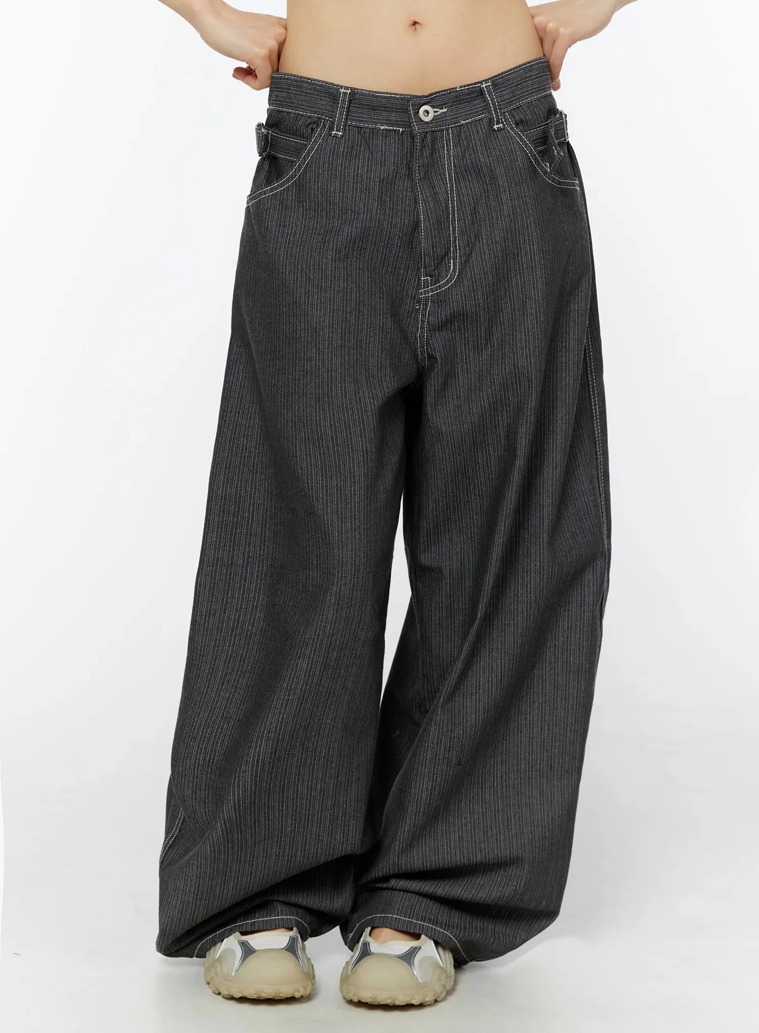 Casual Baggy Stripe Pants IU518 - Image 9