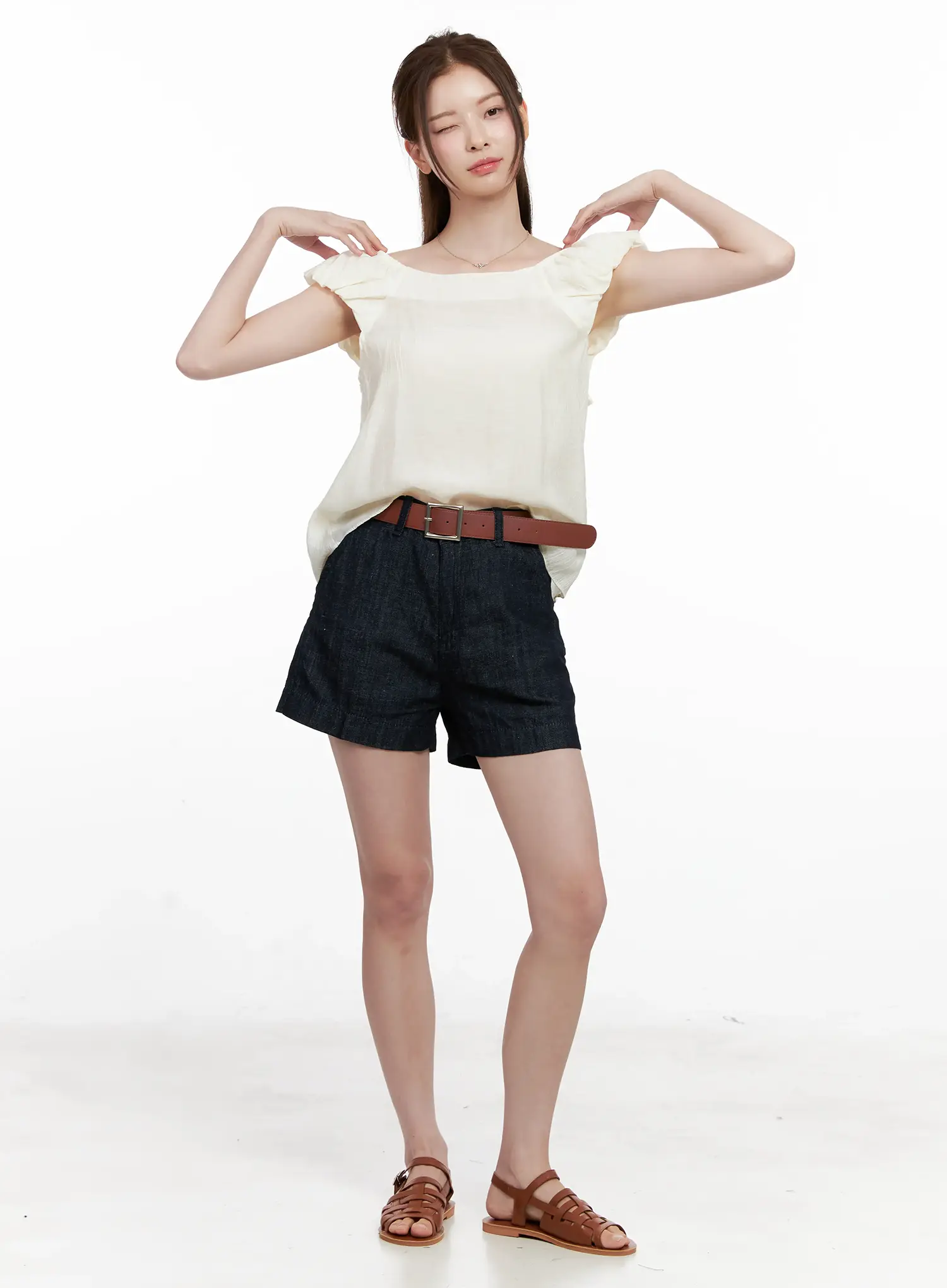Casual Cotton Denim Shorts CL523 - Image 8