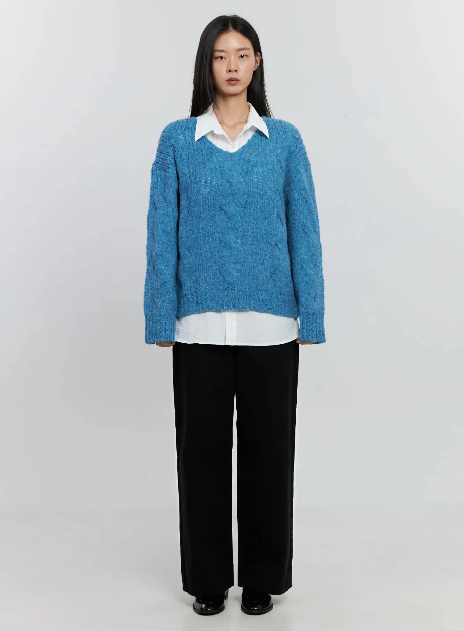 Casual Cotton Wide-Leg Trousers IS516 - Image 8