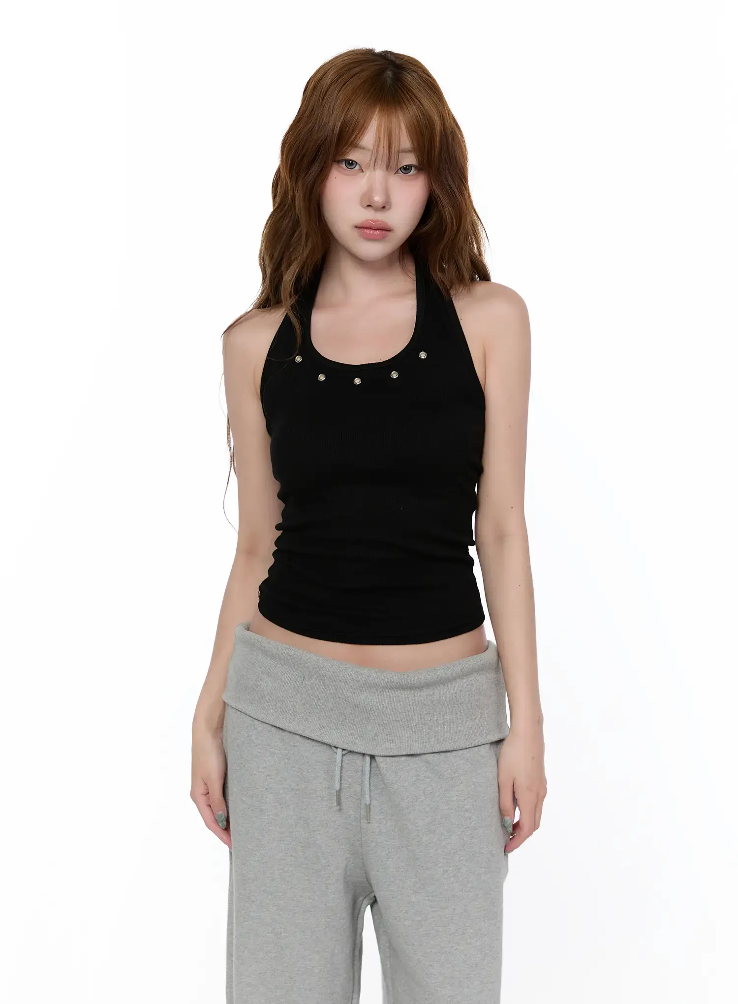 Casual Eyelet Halter Top CA520 - Image 8