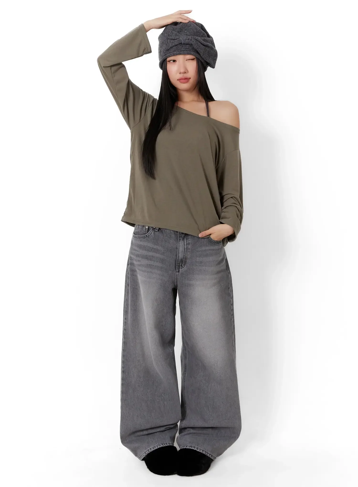 Casual Fleece Loose Fit Long Sleeve Tee ID526 - Image 11