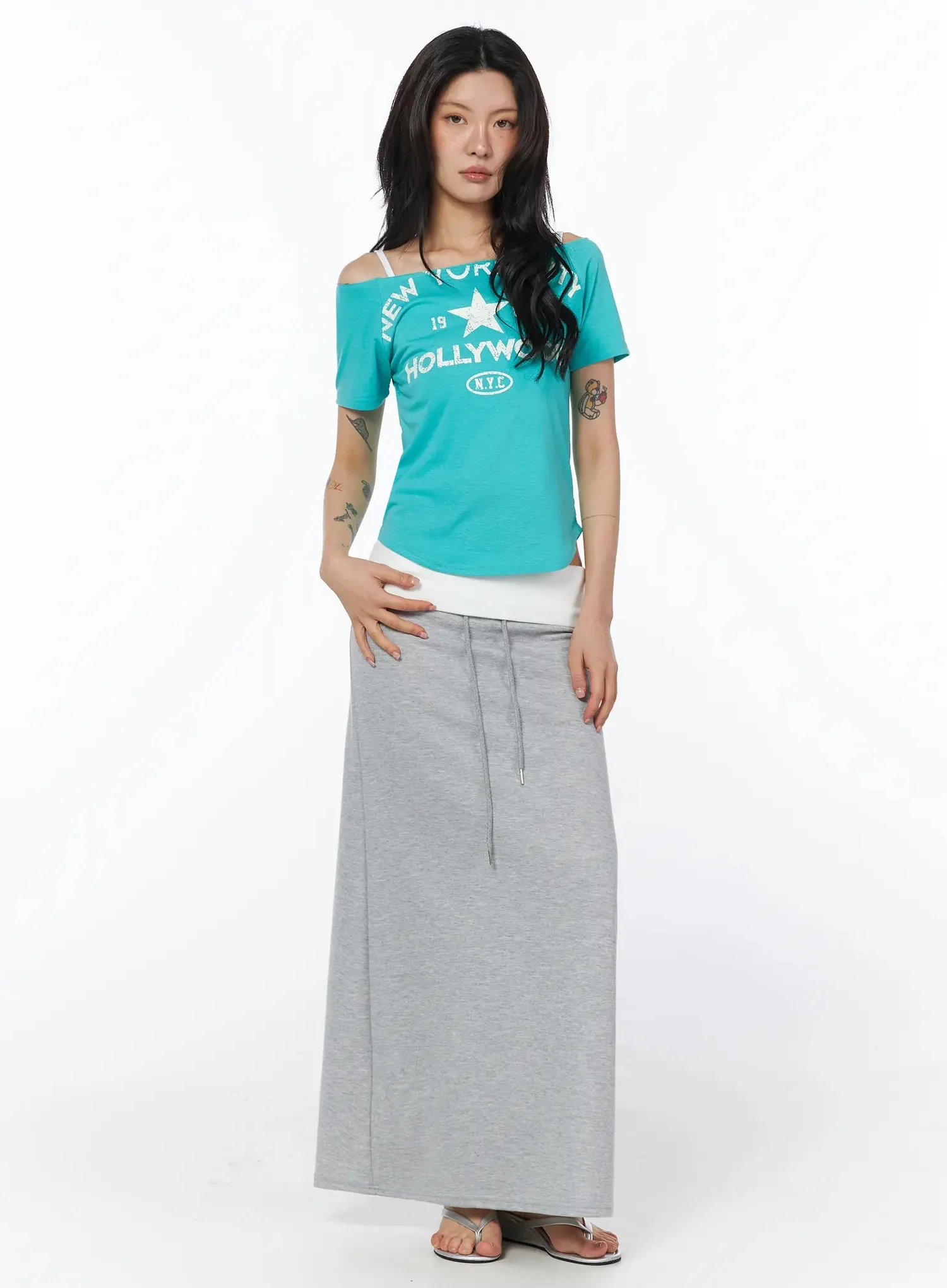 Casual Foldover Maxi Skirt IU509 - Image 3