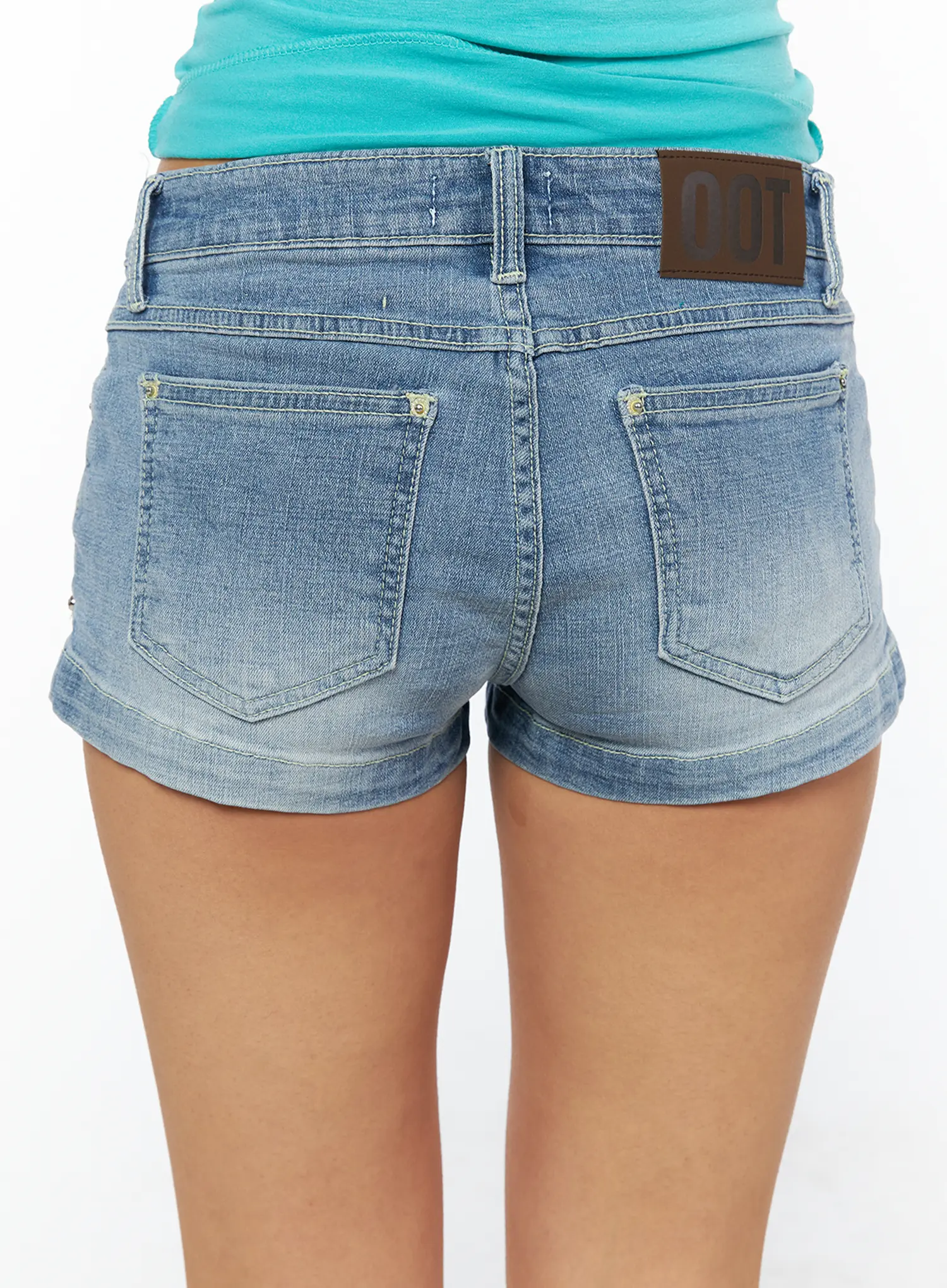 Casual Low-Rise Denim Shorts CU517 - Image 7