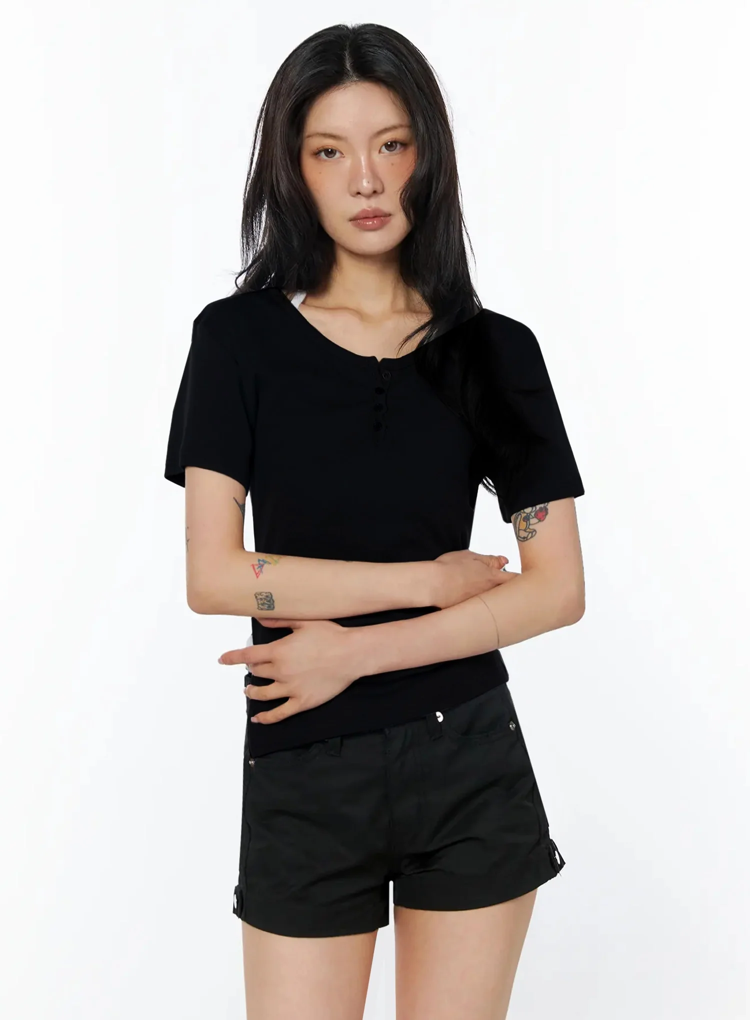 Casual Off-Shoulder Shirred Tee IU509 - Image 12