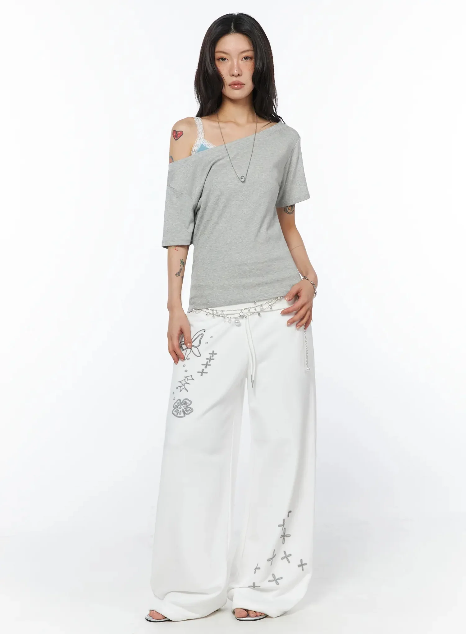 Casual One-Shoulder Oversized Tee IU508 - Image 8