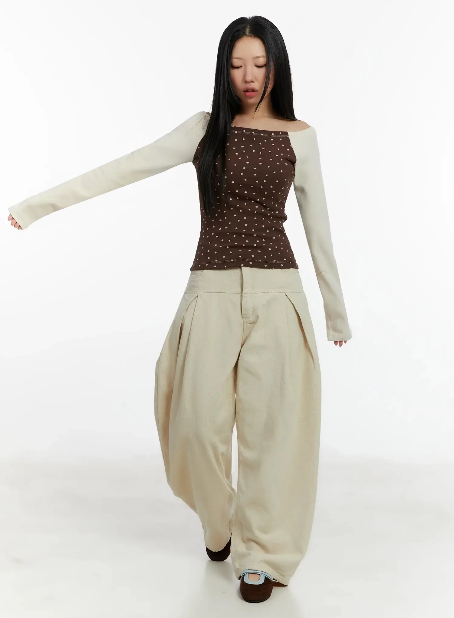 Casual Patterned Off-Shoulder Top ID526 - Image 9