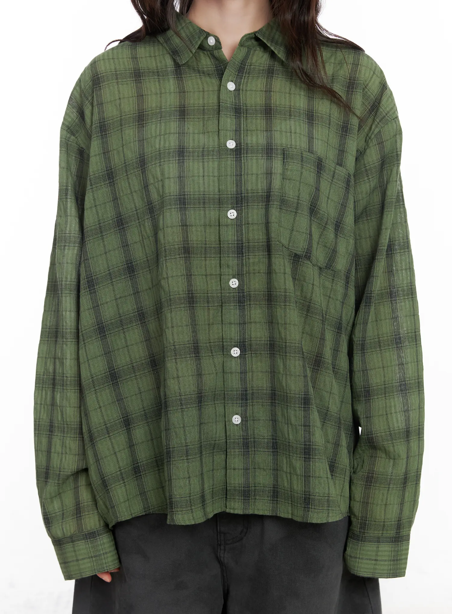 Casual Plaid Button-Up Shirt CM526 - Image 4