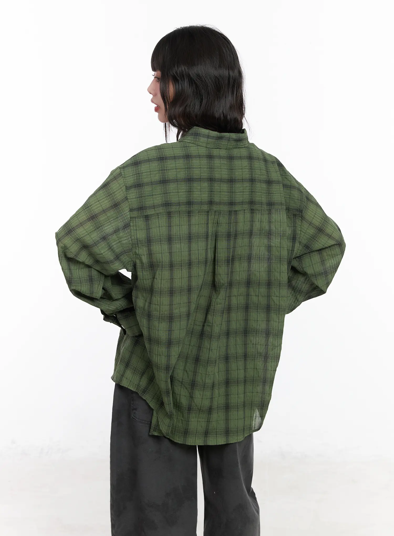 Casual Plaid Button-Up Shirt CM526 - Image 7