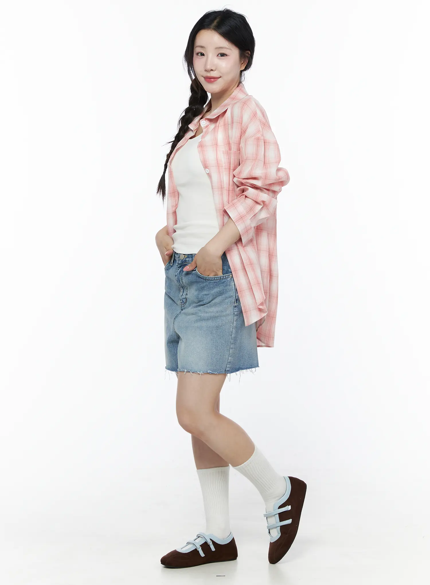 Casual Plaid Button-Up Shirt IU525 - Image 3