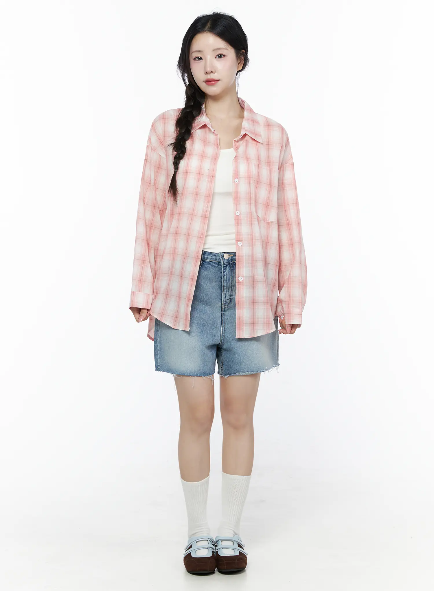 Casual Plaid Button-Up Shirt IU525 - Image 4