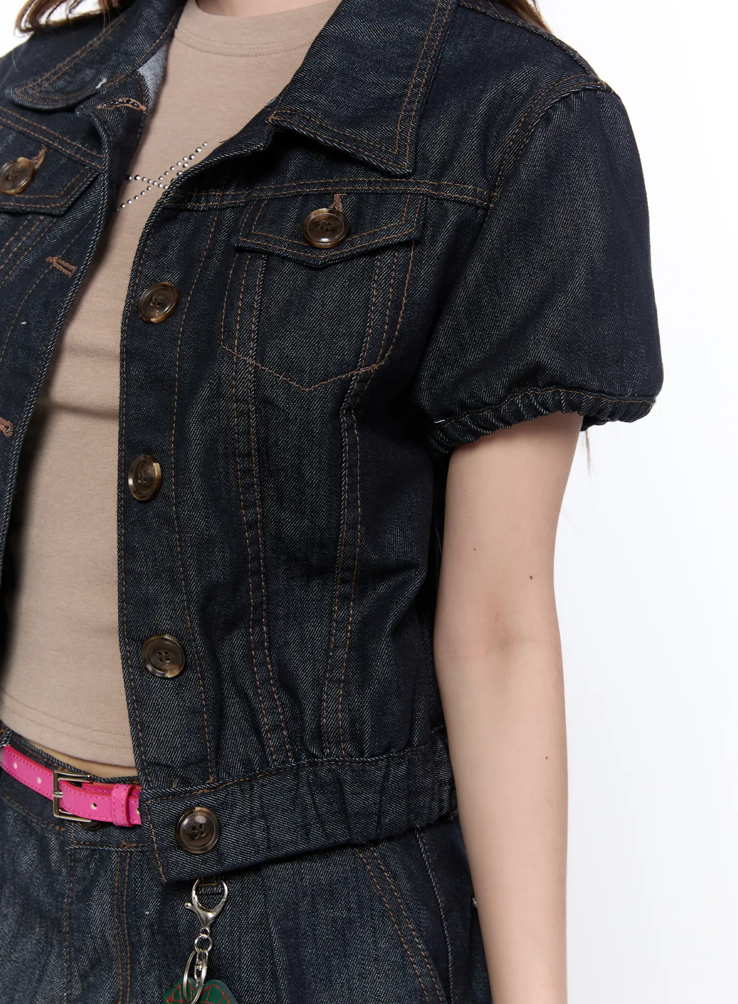 Casual Puff Short Sleeve Jacket CA522 - Image 5