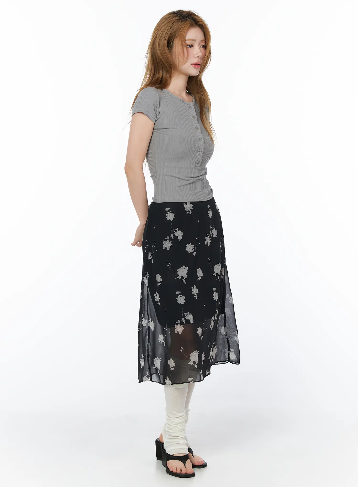 Casual Ribbed Button-Up Top CY508 - Image 4