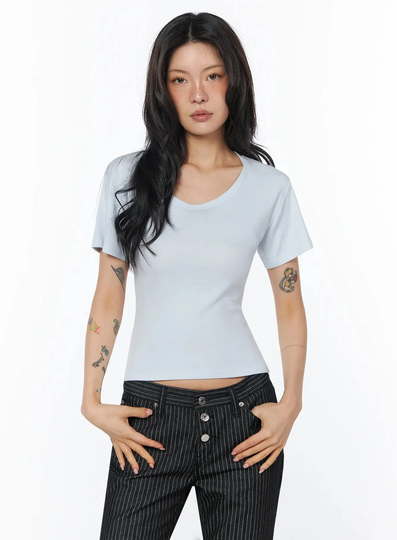 Casual Round Neck Short Sleeve Top IU508 - Image 12