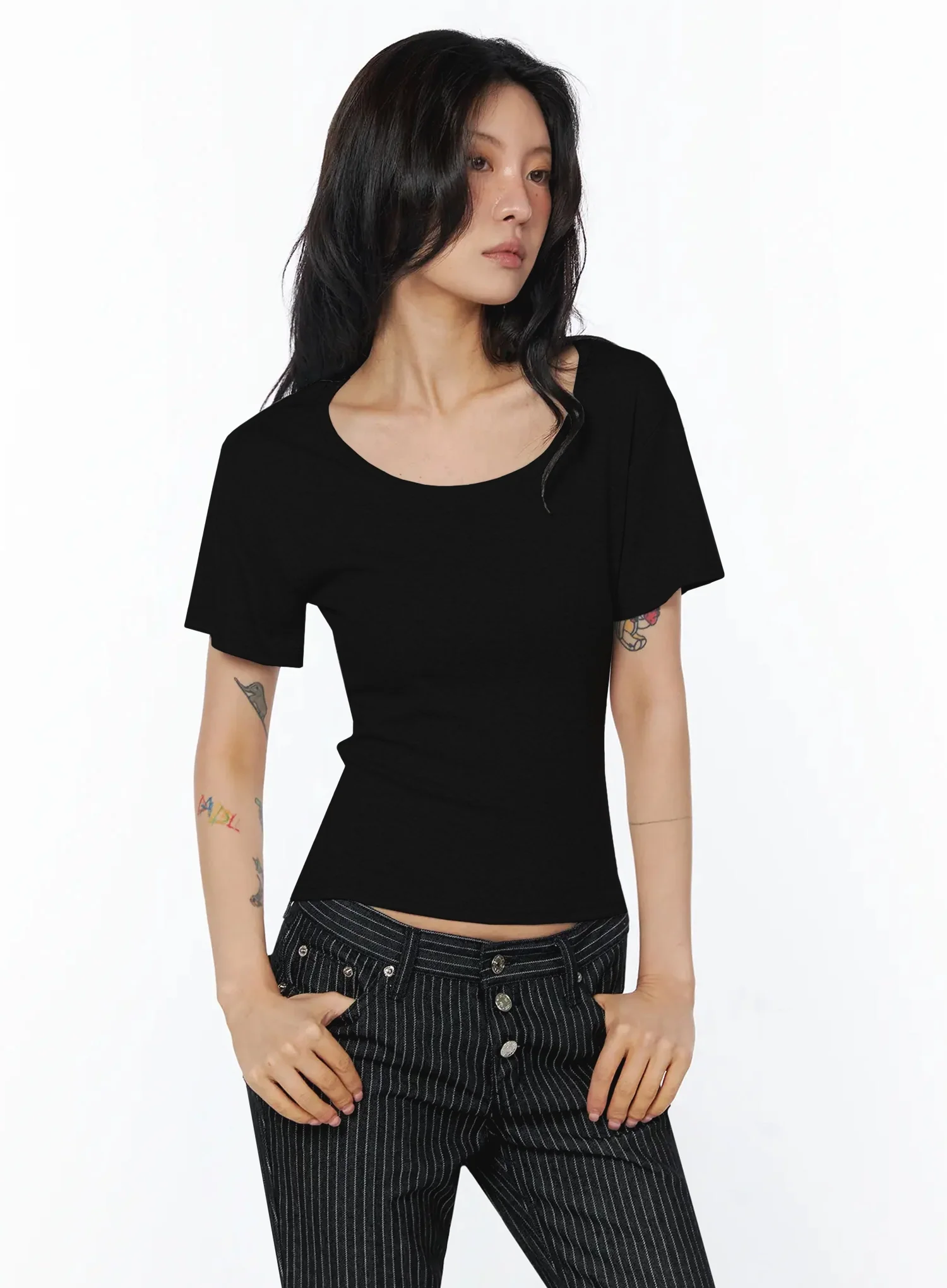 Casual Round Neck Short Sleeve Top IU508 - Image 14