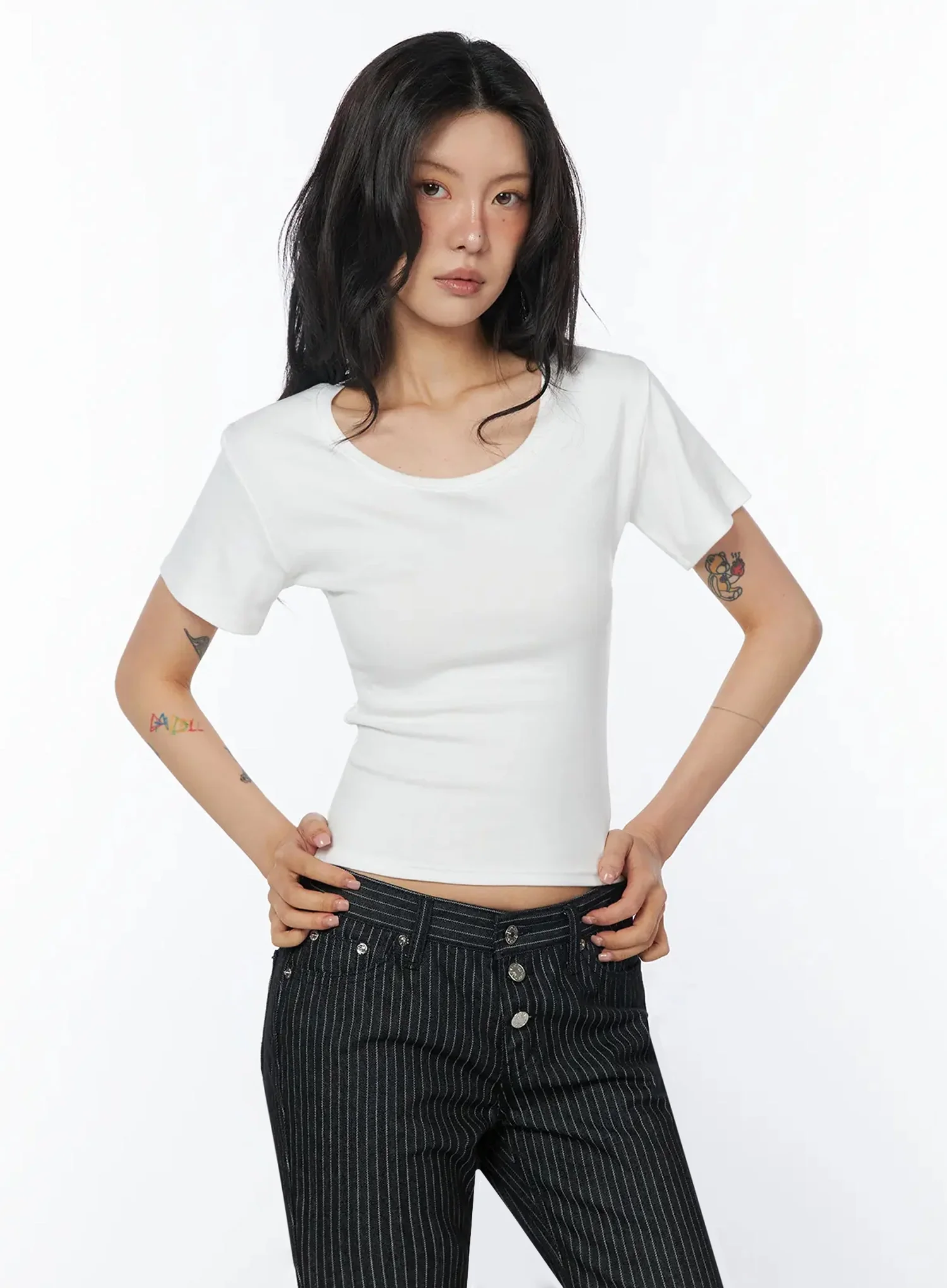 Casual Round Neck Short Sleeve Top IU508 - Image 6