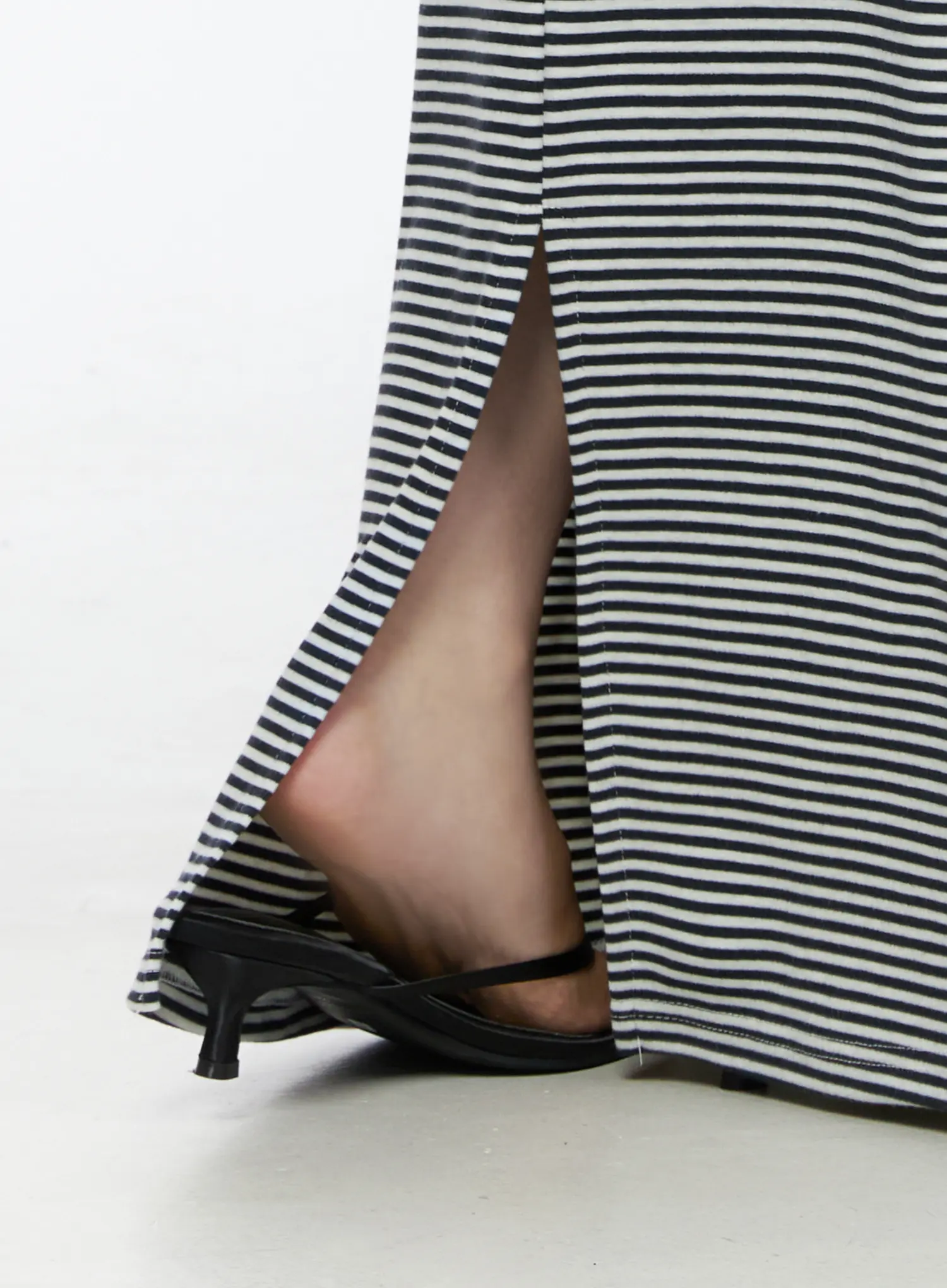 Casual Striped Drawstring Maxi Skirt IU525 - Image 3