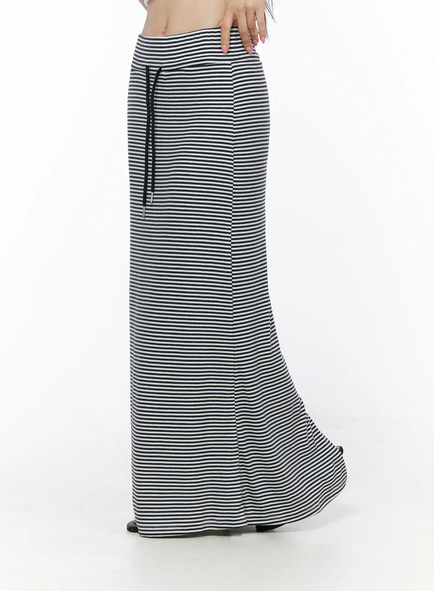 Casual Striped Drawstring Maxi Skirt IU525 - Image 7