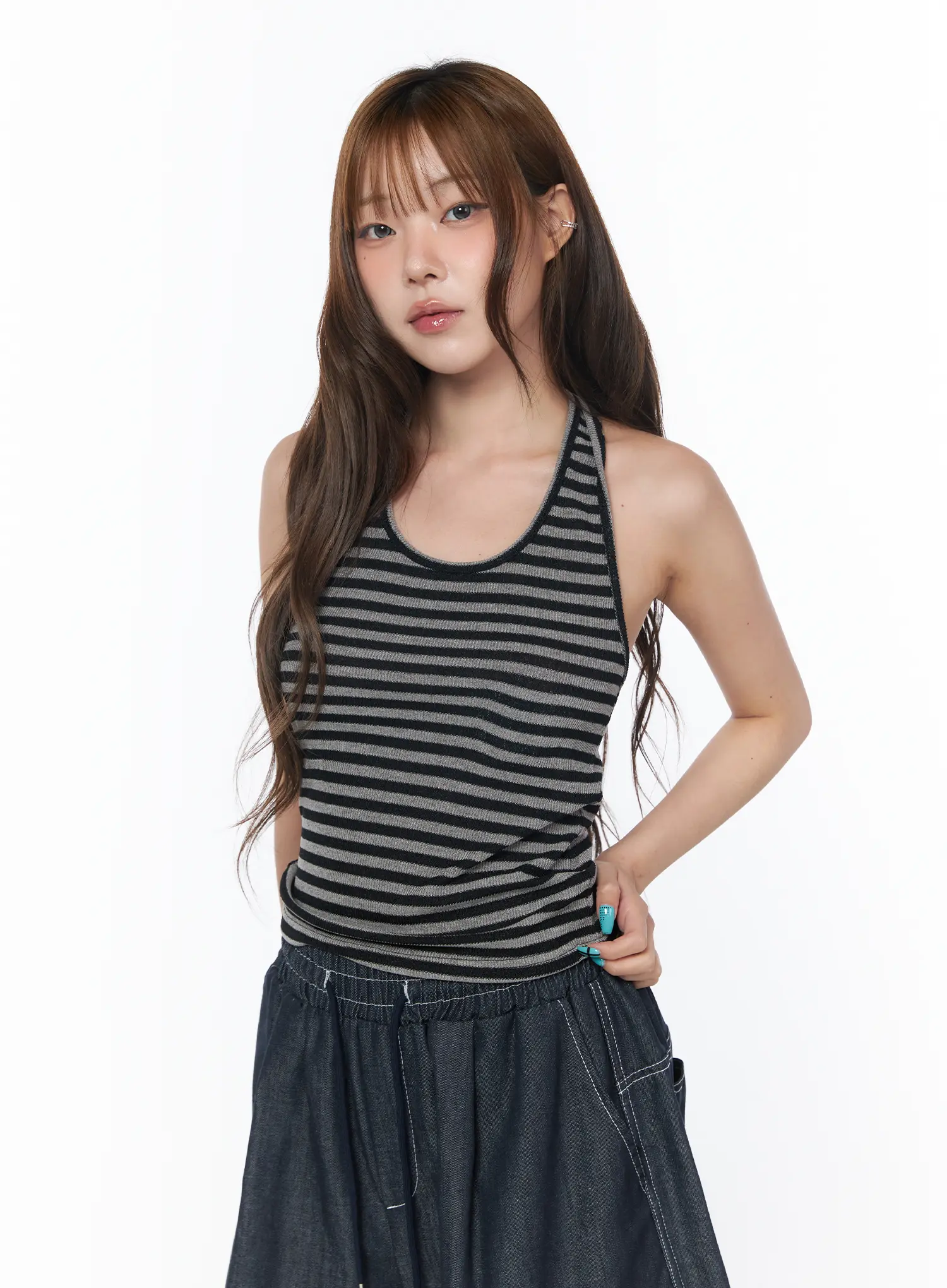 Casual Striped Halter Tank Top CY529 - Image 11