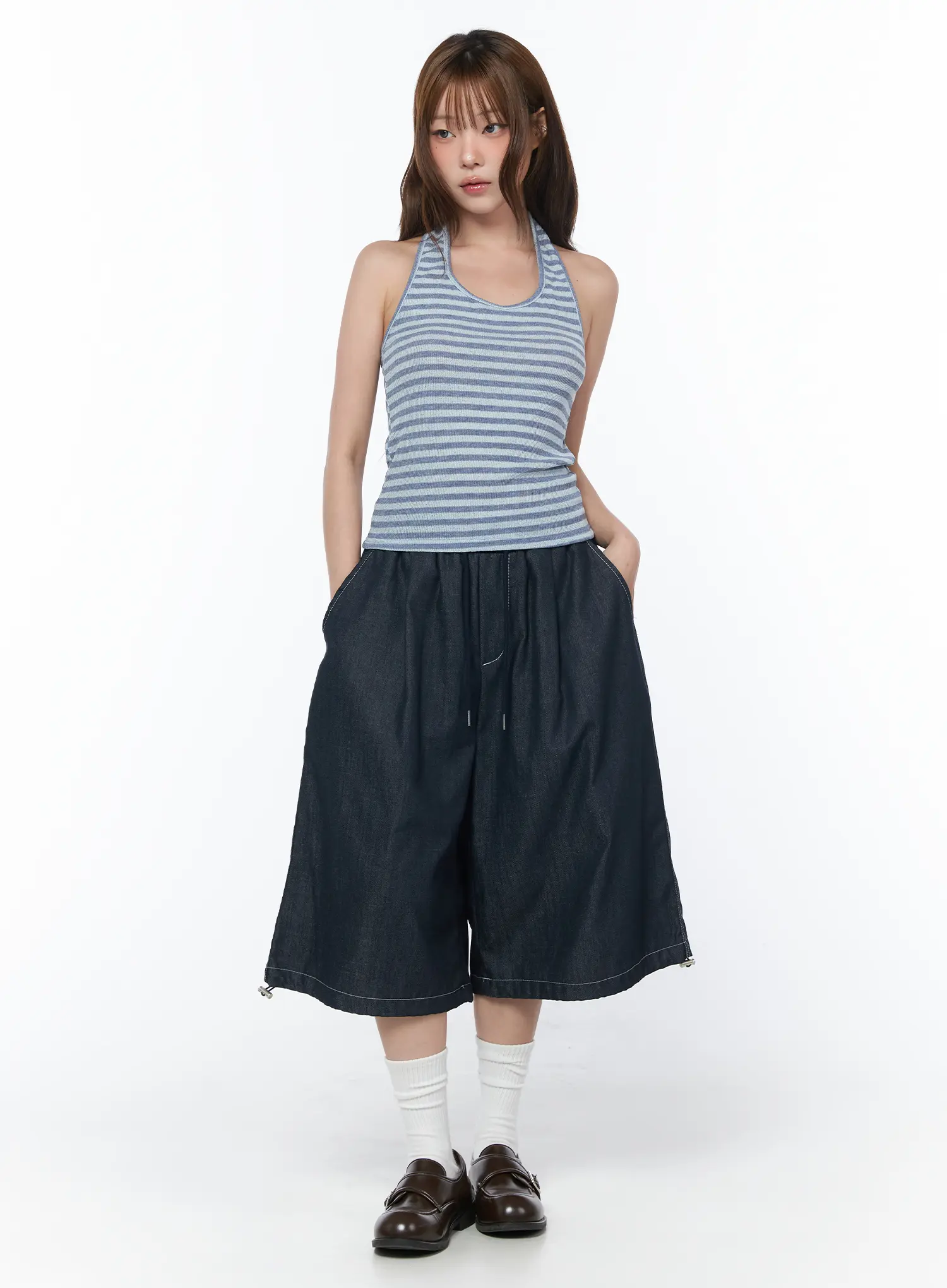 Casual Striped Halter Tank Top CY529 - Image 3