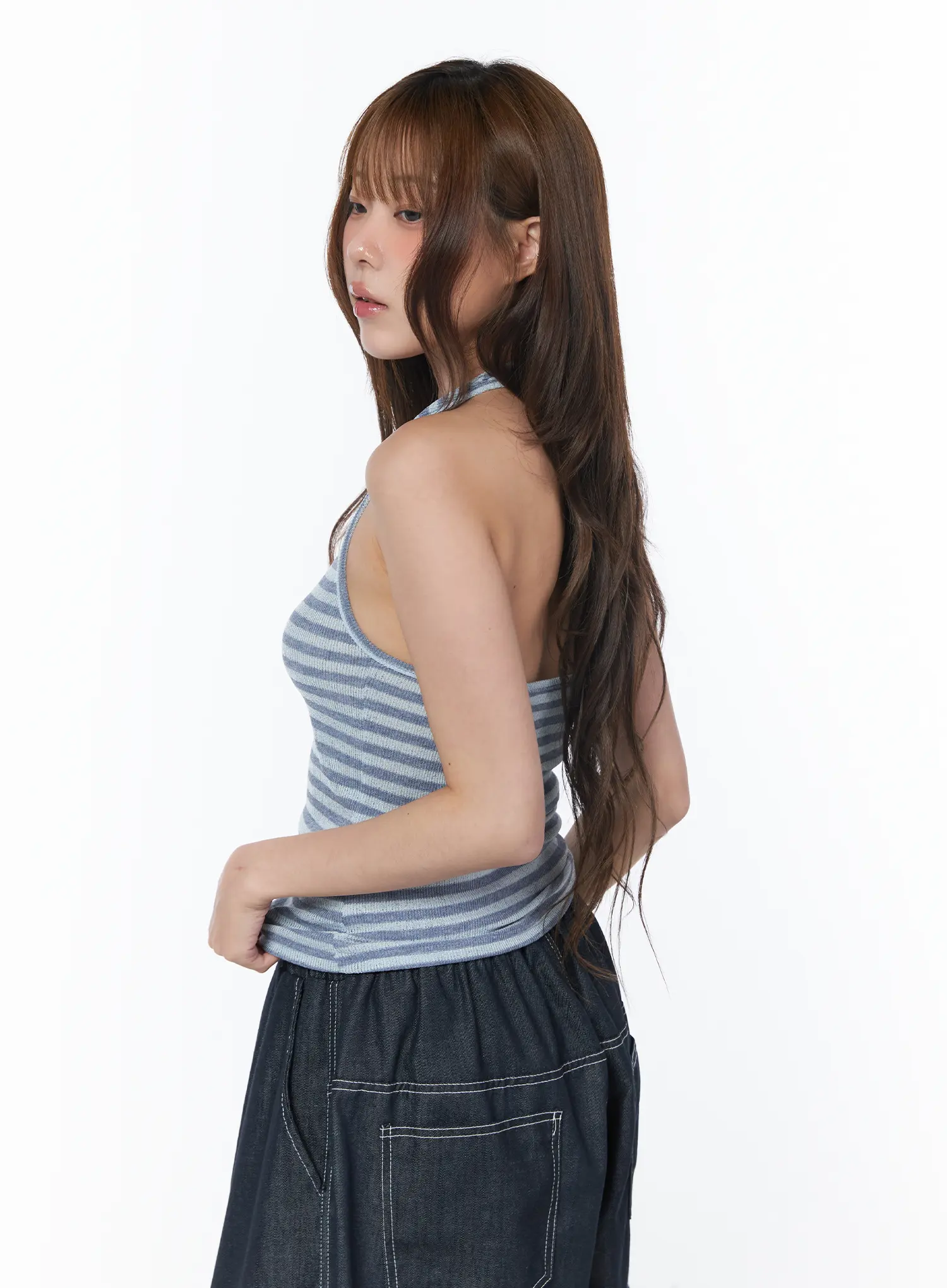 Casual Striped Halter Tank Top CY529 - Image 6