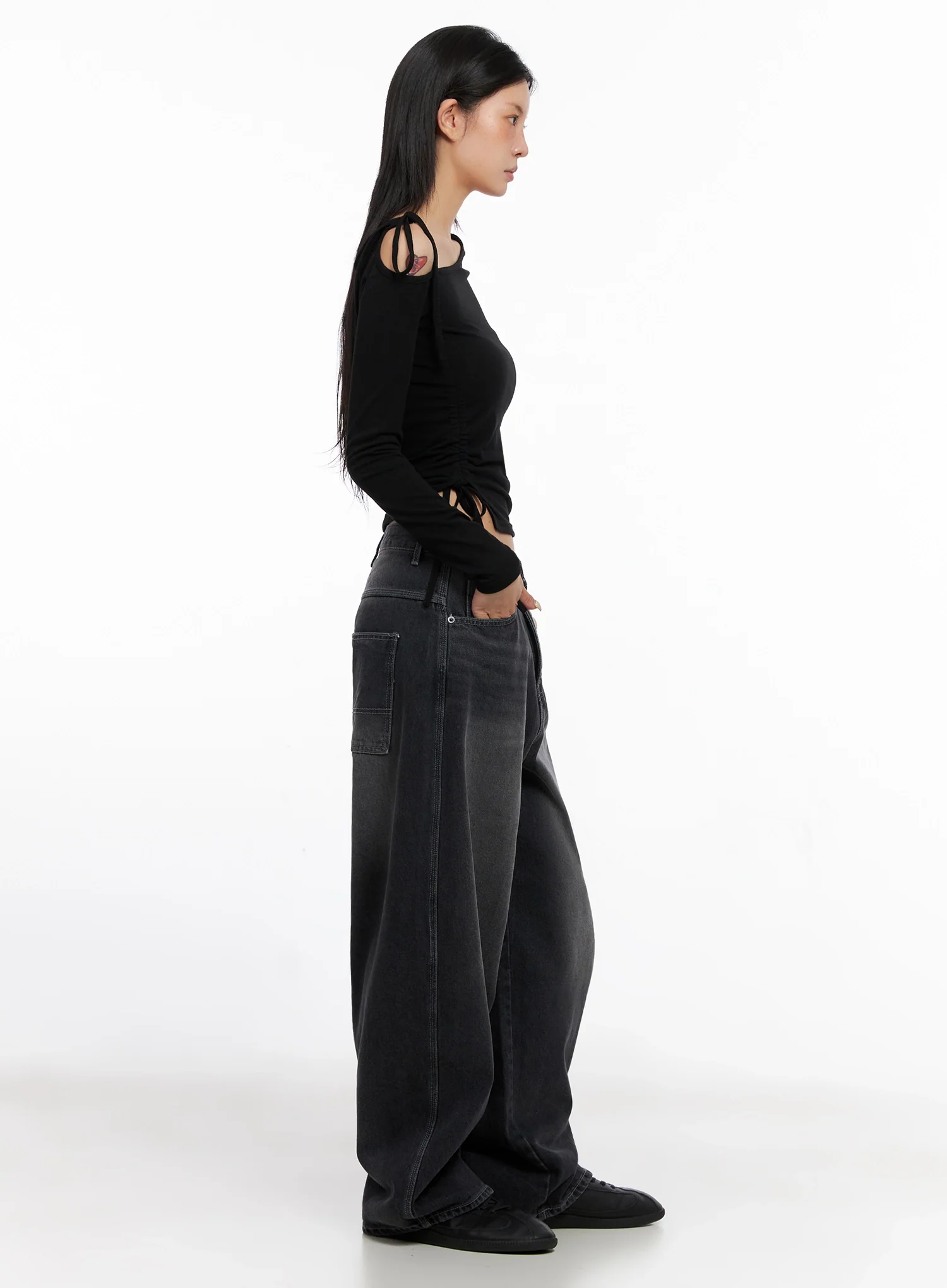 Casual Wide-Leg Baggy Jeans IS515 - Image 6