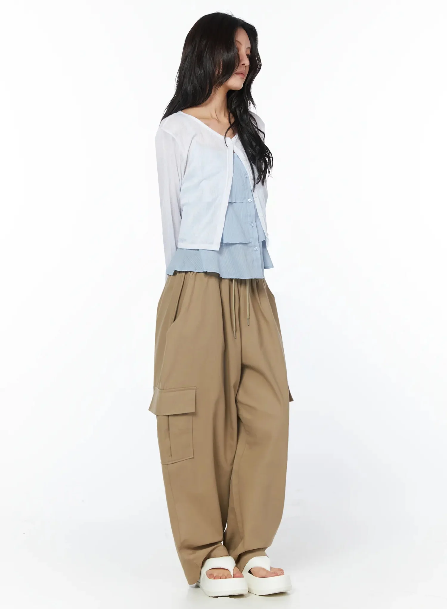 Casual Wide Leg Cargo Pants IU509 - Image 13