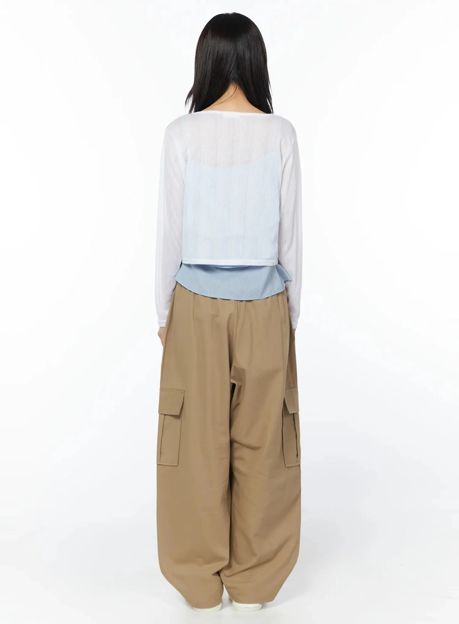 Casual Wide Leg Cargo Pants IU509 - Image 8