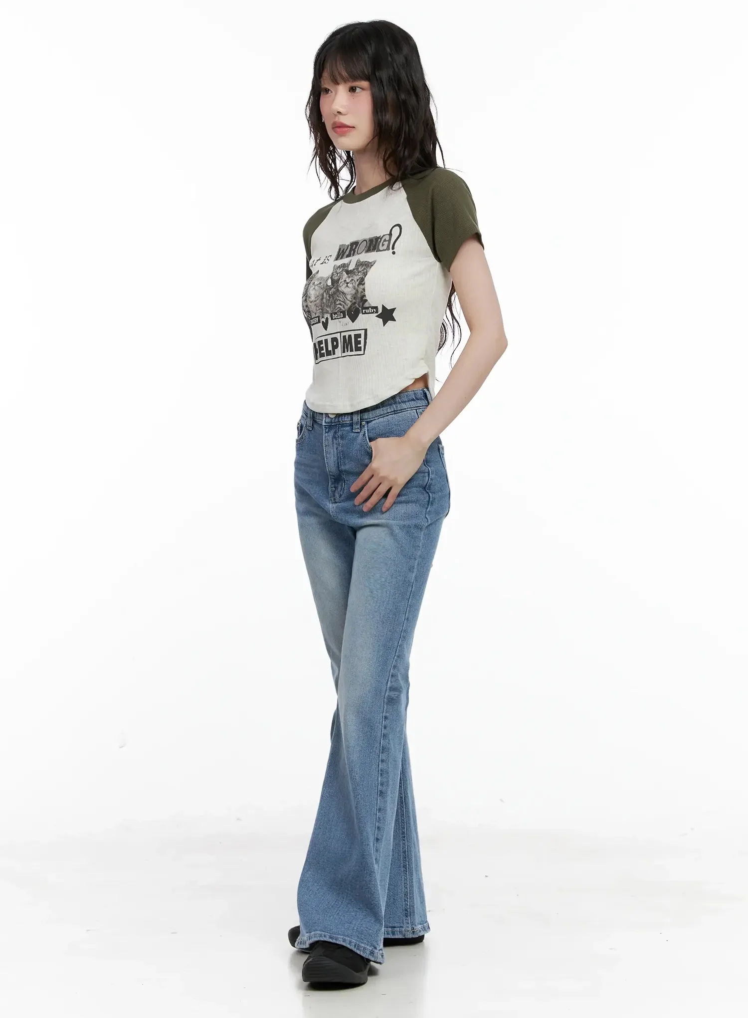 Cat Graphic Raglan Tee IL531 - Image 13