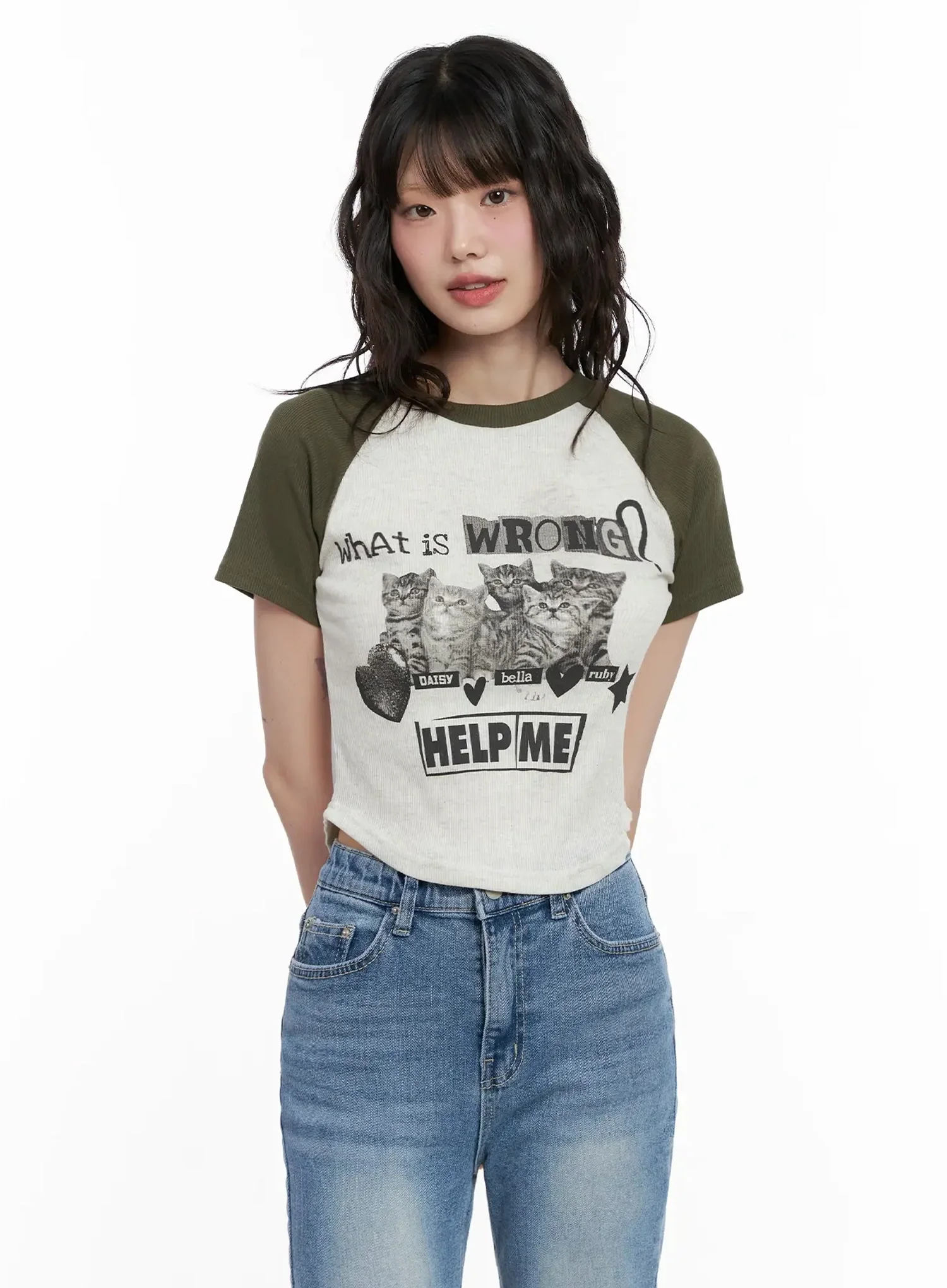 Cat Graphic Raglan Tee IL531 - Image 18
