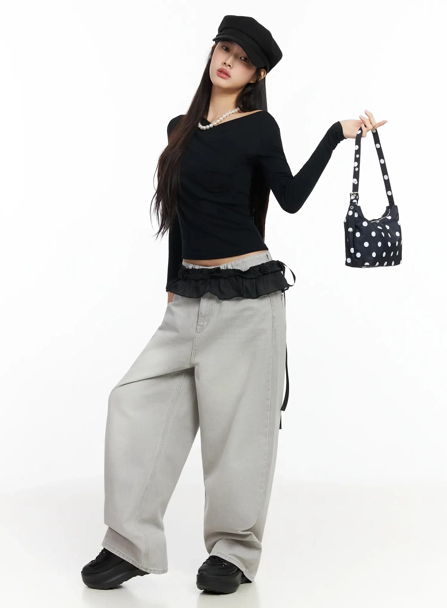 Cece Stone Washed Wide Leg Jeans IA508 - Image 13