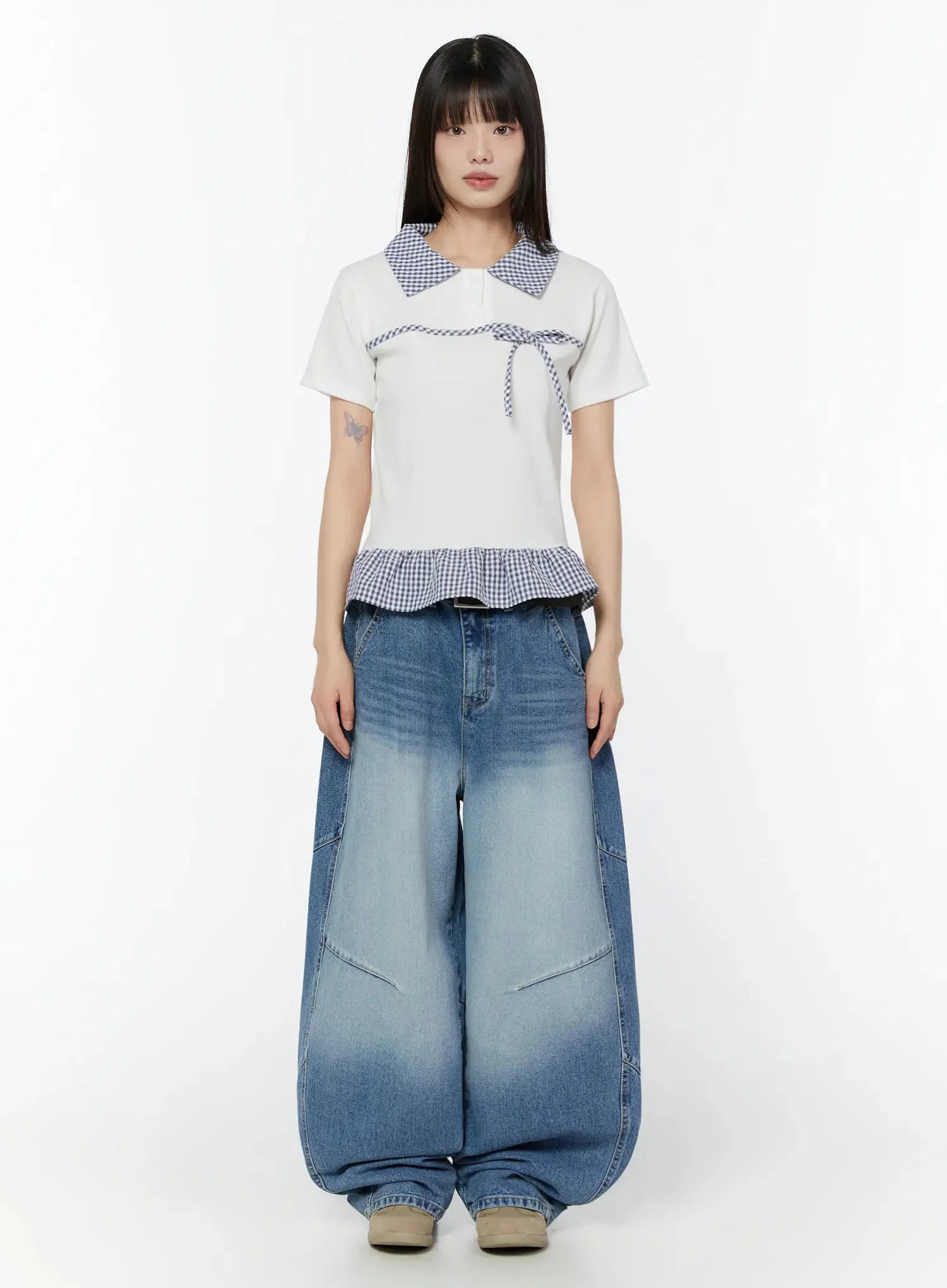 Celie Baggy Pin-Tuck Jeans CU515 - Image 6