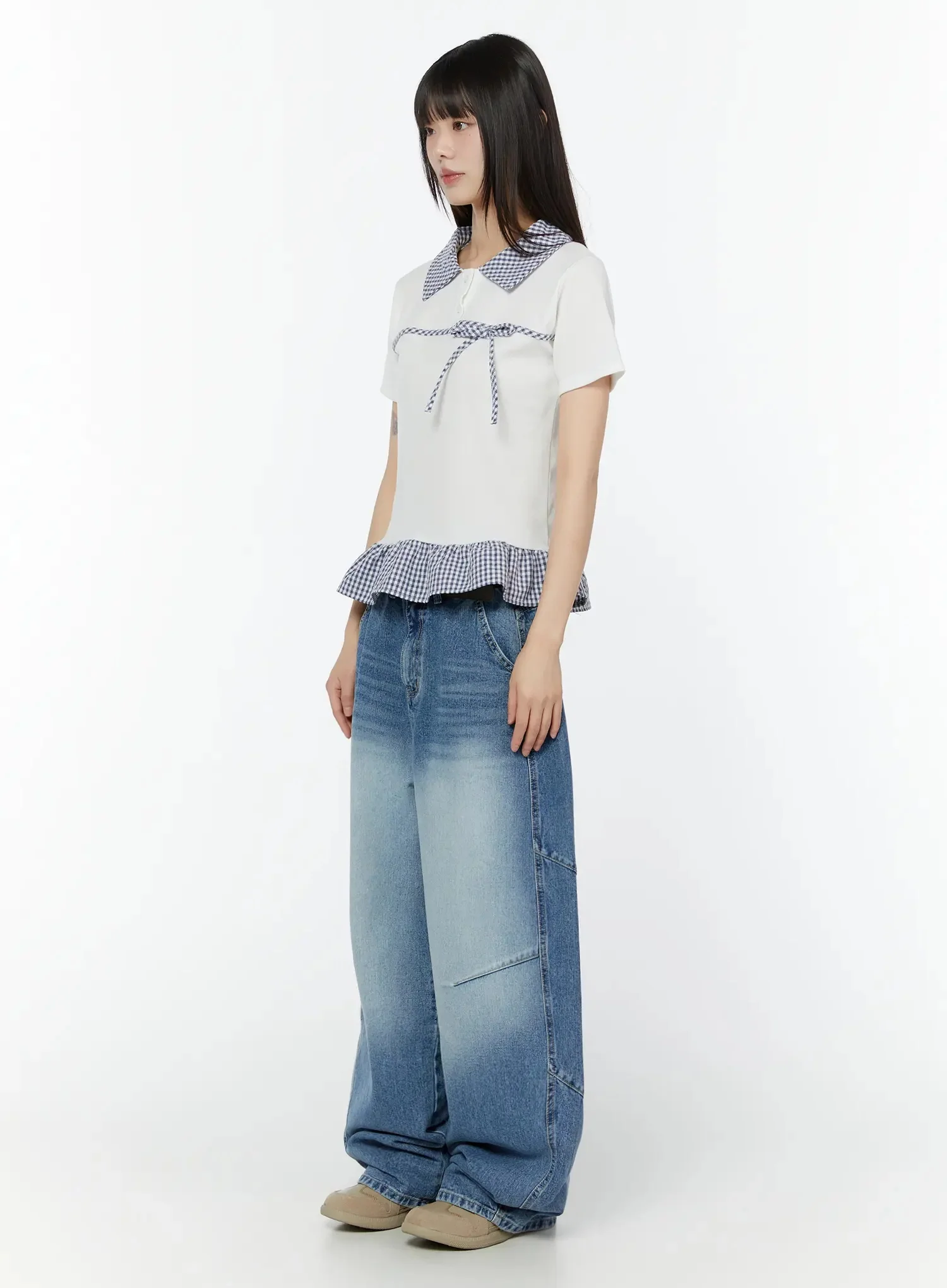 Celie Baggy Pin-Tuck Jeans CU515 - Image 7