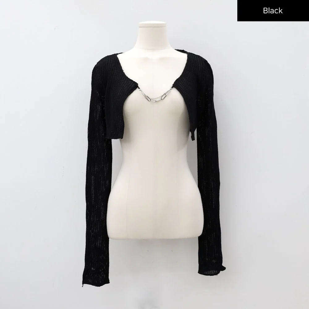 Chain Tied Crop Cardigan CM6 - Image 23