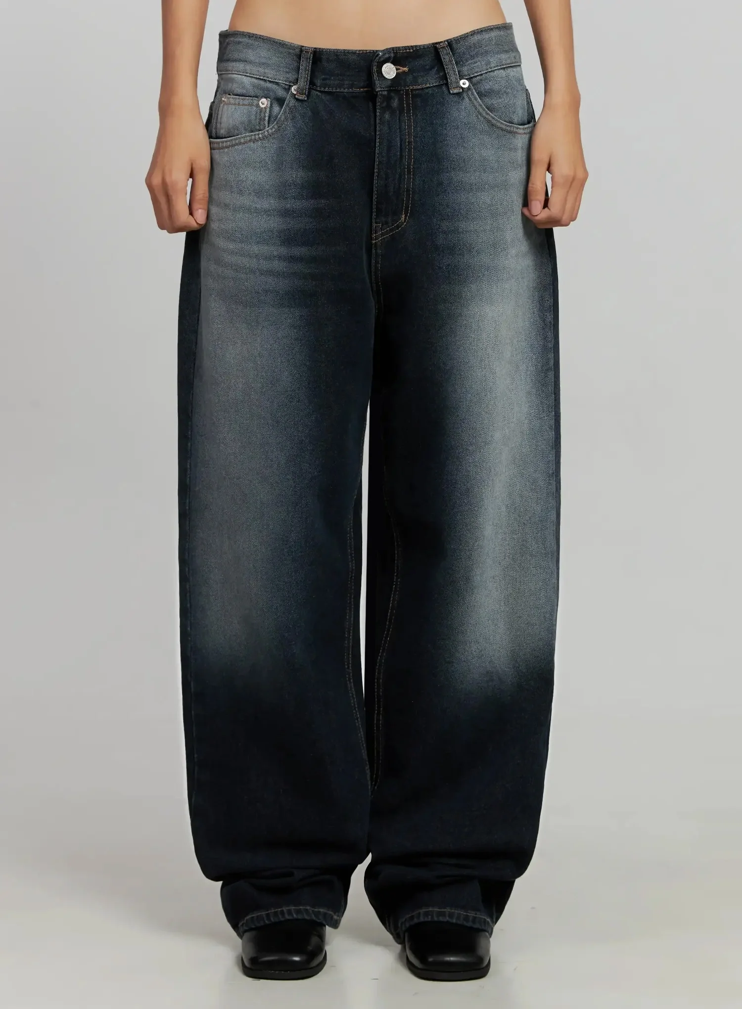 Chaya Washed Wide Jeans IJ505