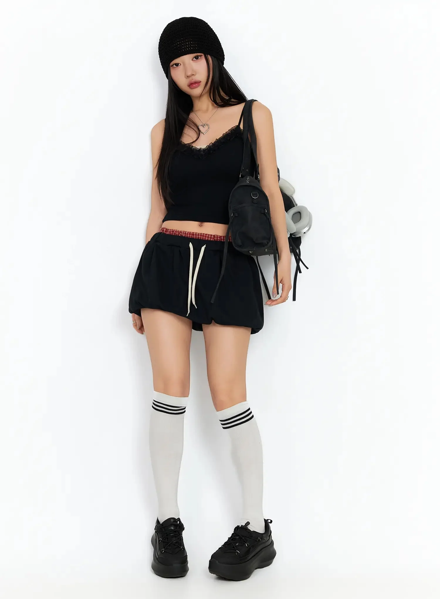 Checkered Balloon Skort CA513 - Image 2