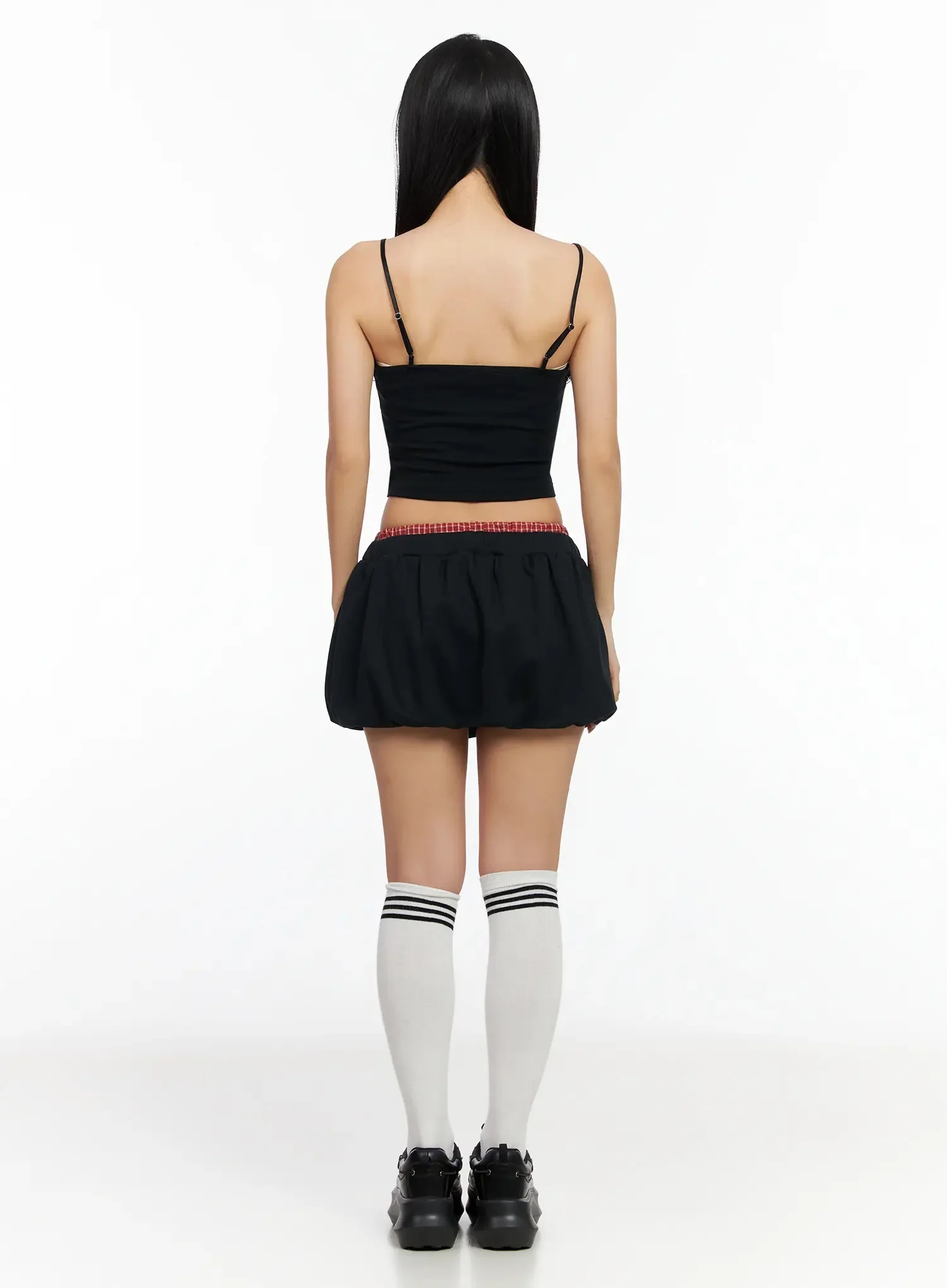 Checkered Balloon Skort CA513 - Image 9
