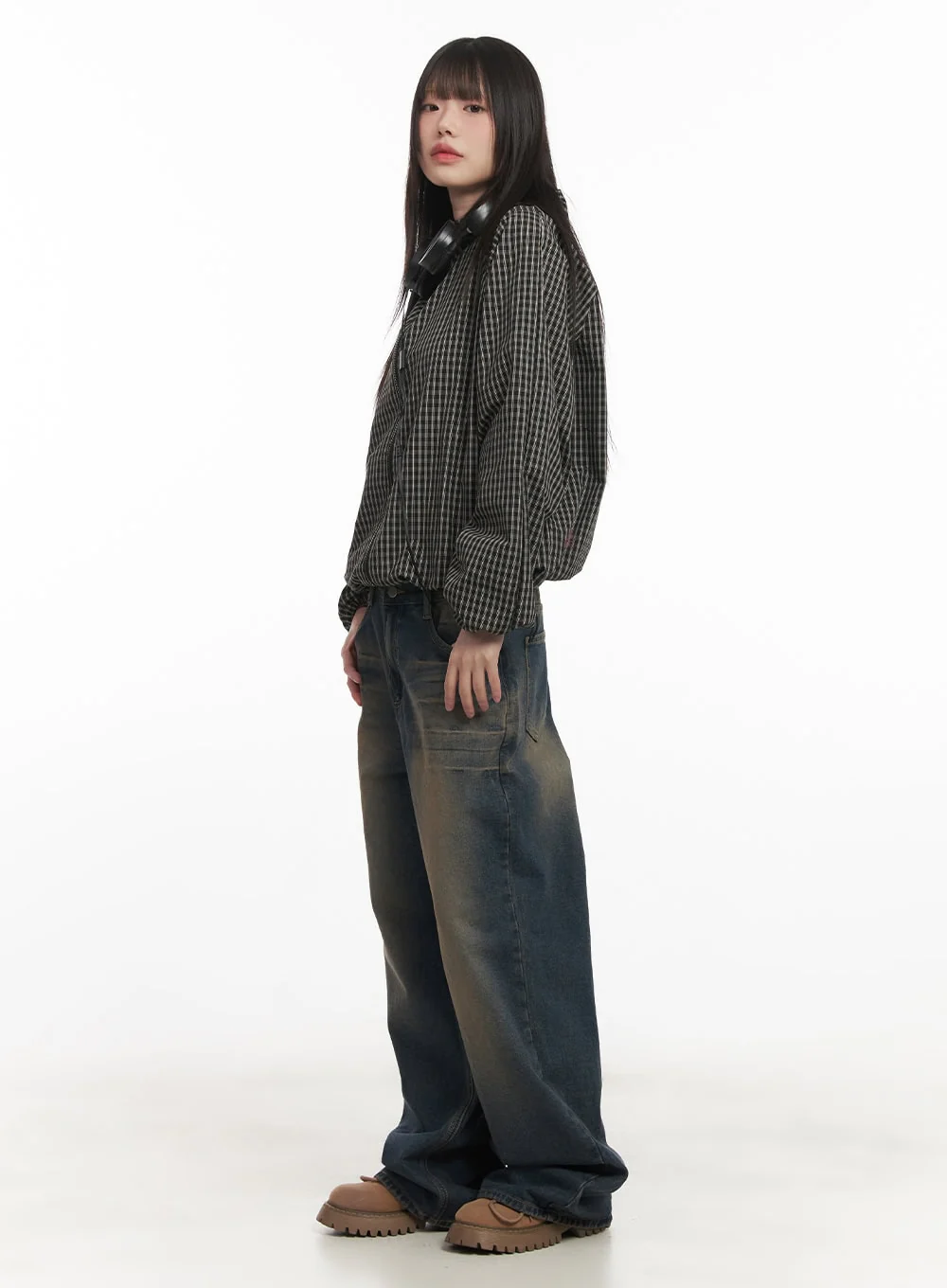 Checkered Hooded Windbreaker Jacket CF519 - Image 8