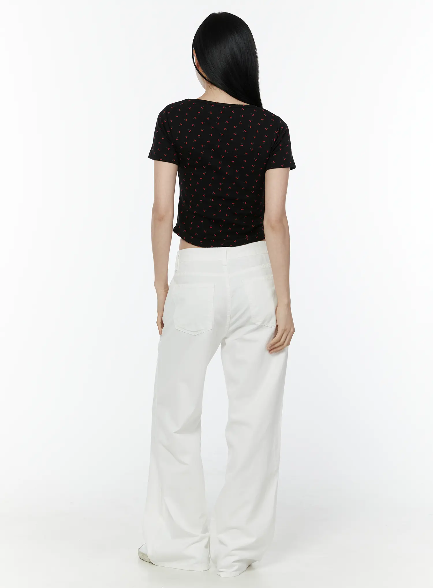 Cherry Print Sweetheart Neckline Tee IU505 - Image 9