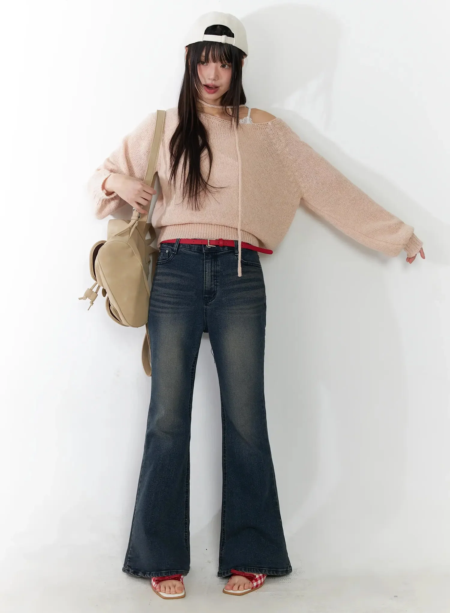 Chic Off-Shoulder Knit Sweater and Thin Scarf Set F517 - Image 4
