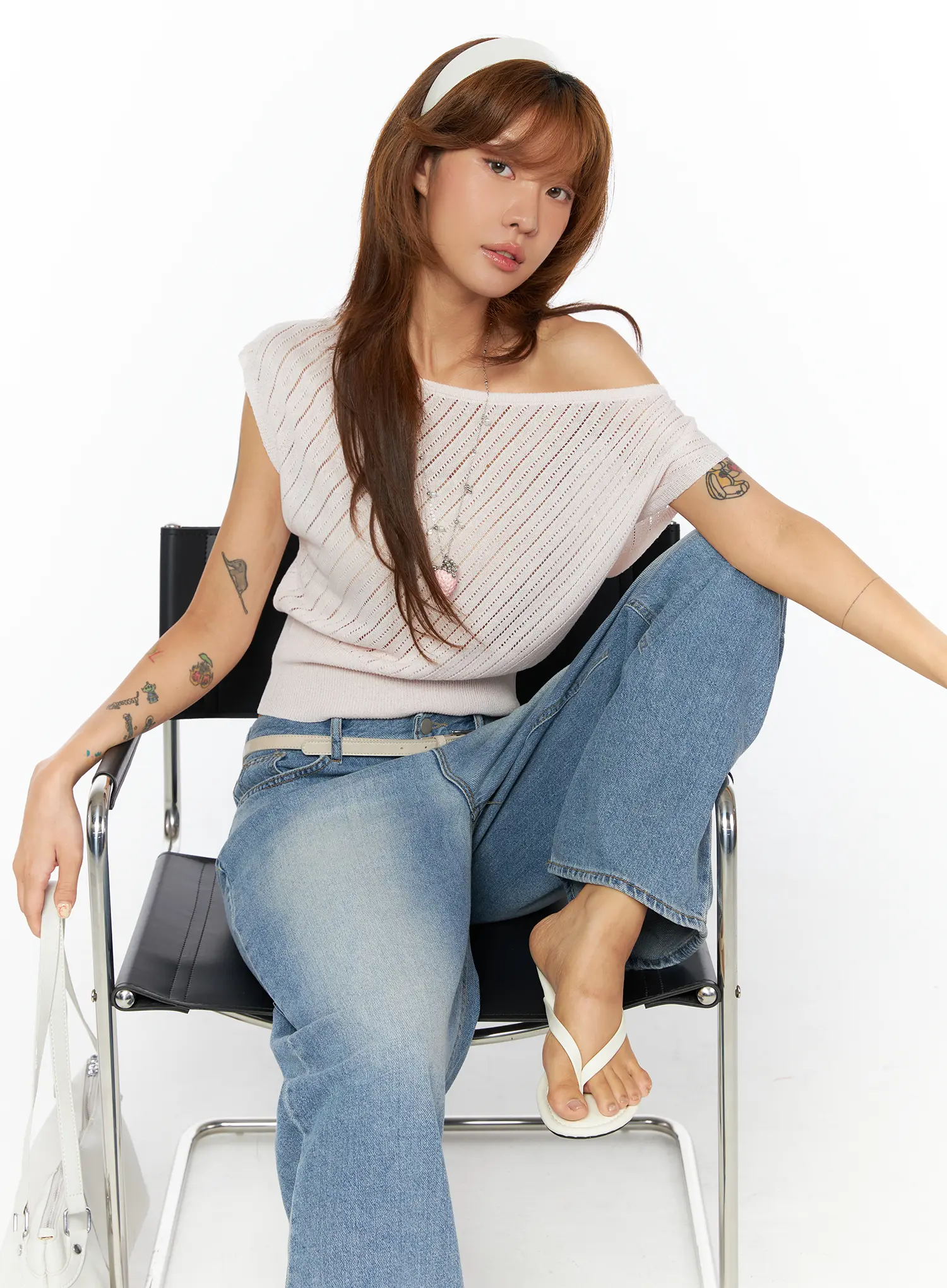 Chic Off-Shoulder Knit Top CU517